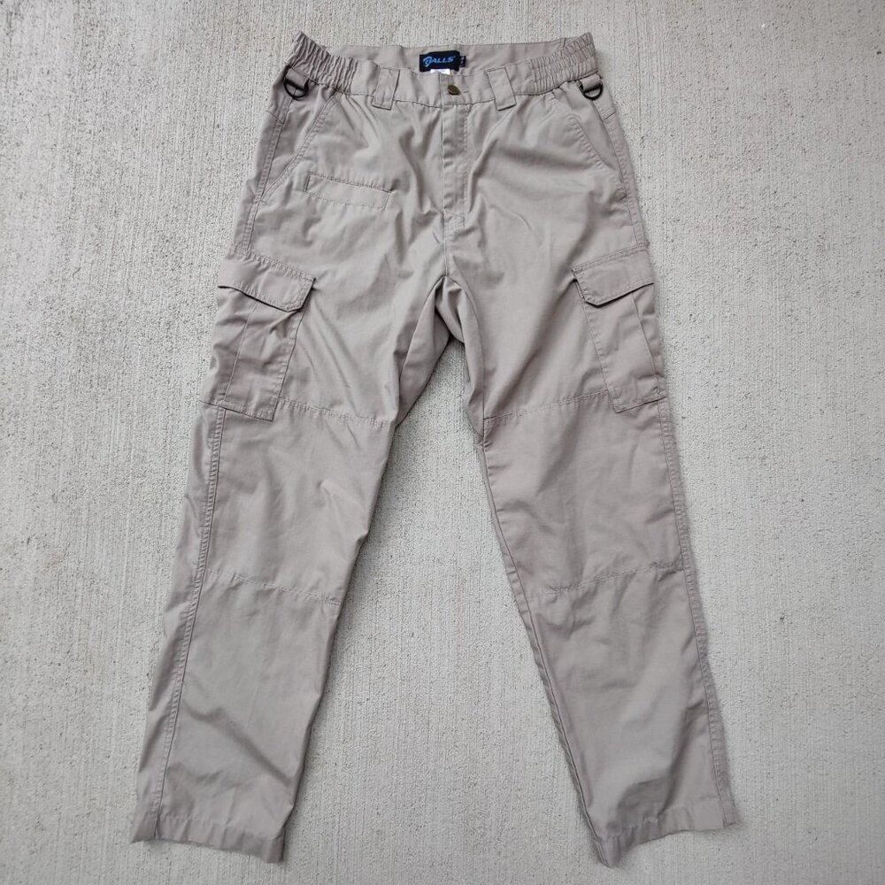 'Galls' heavy duty tan double knee cargo pants men's 32